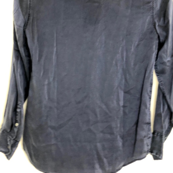 J Crew Navy Silk Button up Shirt - Picture 2 of 3